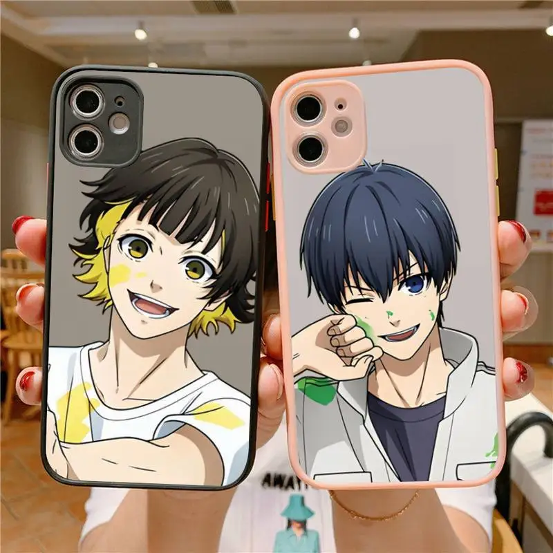 

Blue Lock Anime Phone Case for iPhone X XR XS 7 8 Plus 11 12 13 pro MAX 13mini Translucent Matte Case