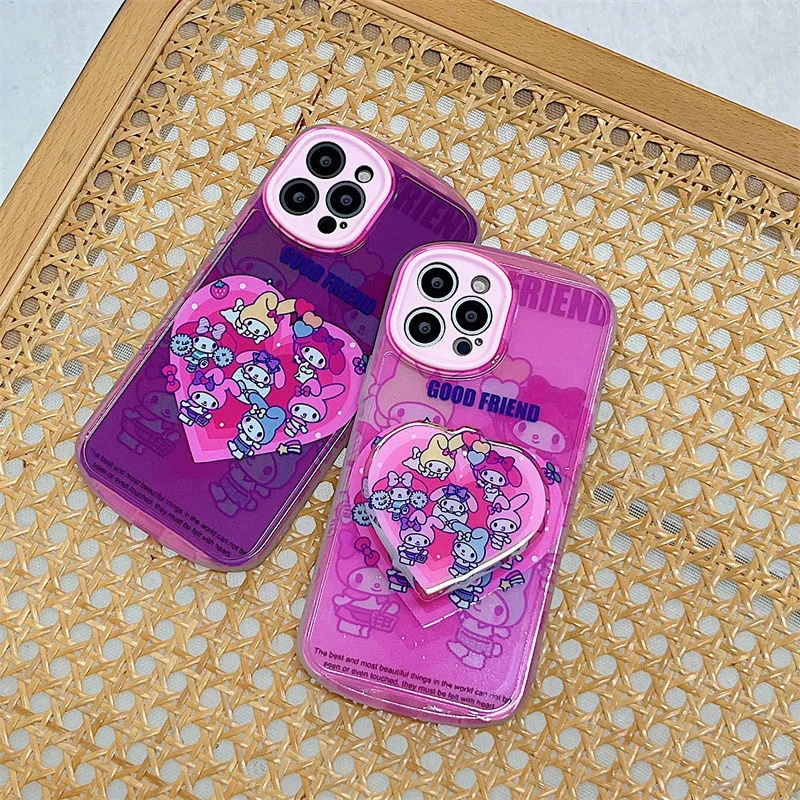 

2022 Cartoon BanDai My Melody with stand Phone Case For Iphone 11 12 13 Pro Max X Xs Xr Shockproof Cover