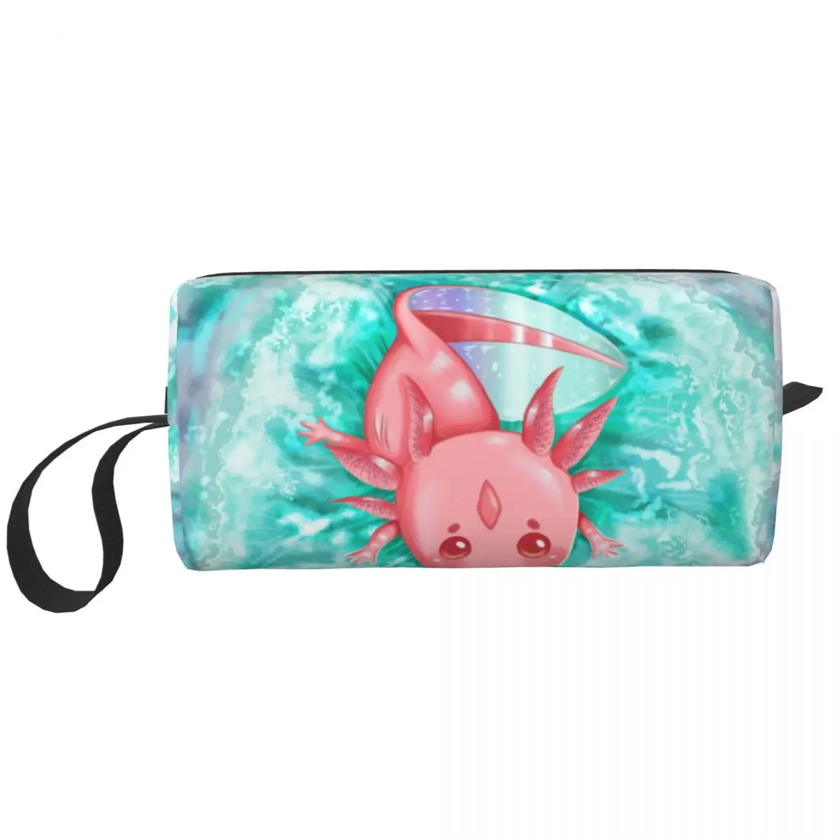 

Baby Axoltl Travel Cosmetic Bag for Women Salamander Animal Makeup Toiletry Organizer Beauty Storage Bags Dopp Kit Case Box