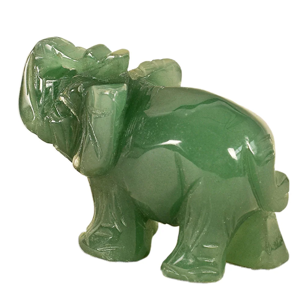 

Elephant Figurine Figurines Statue Animal Ornament Gemstone Jade Crafts Decor Garden Crystal Sculpturestone Statues Carved