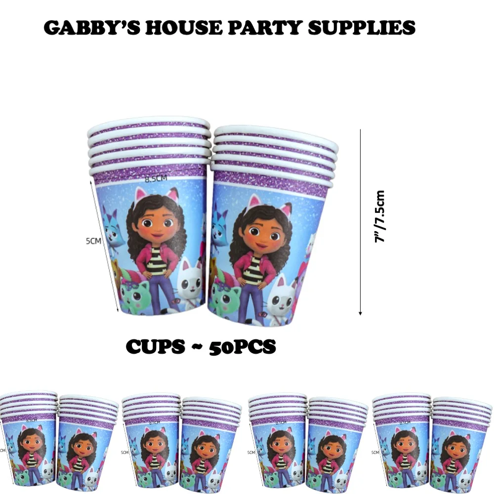 

Gabby's House Tableware Party Sets 50pcs of Cup For Anniversary Wedding Anniversary Children's day Colleges School Home Events