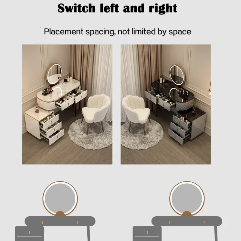 Комоды для спальни столик макияжа туалетный с зеркалом и стулом белый