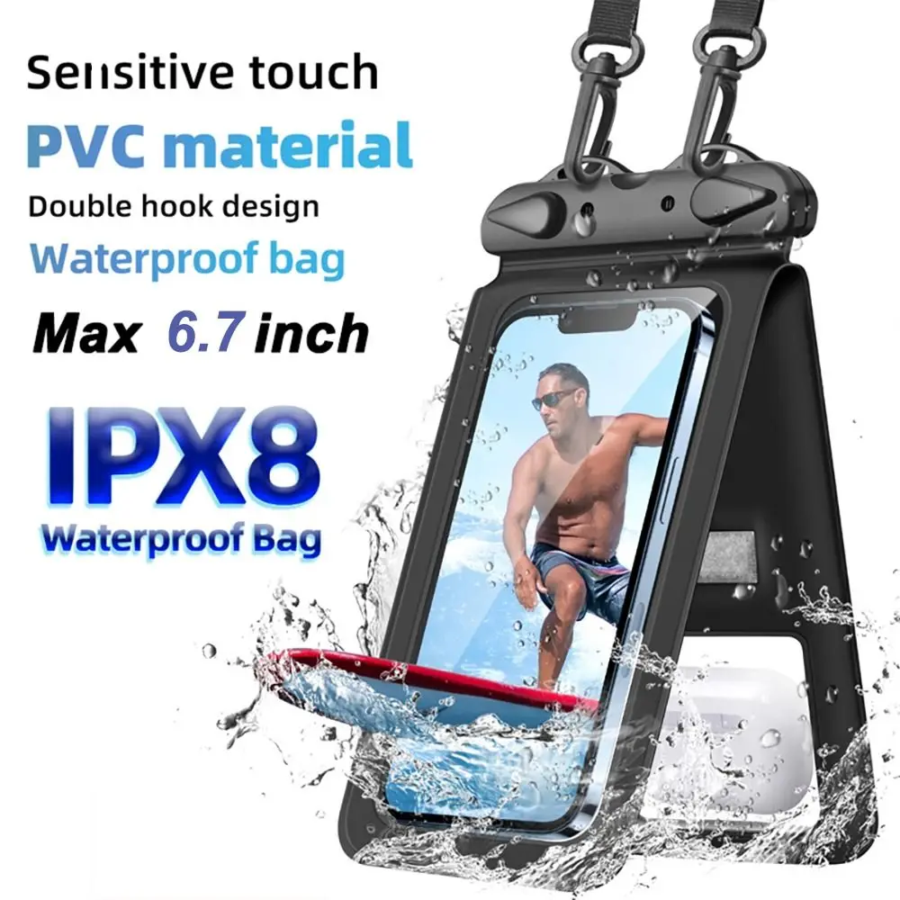 Водонепроницаемый чехол для телефона двойной крючок тип IPX8 водонепроницаемый