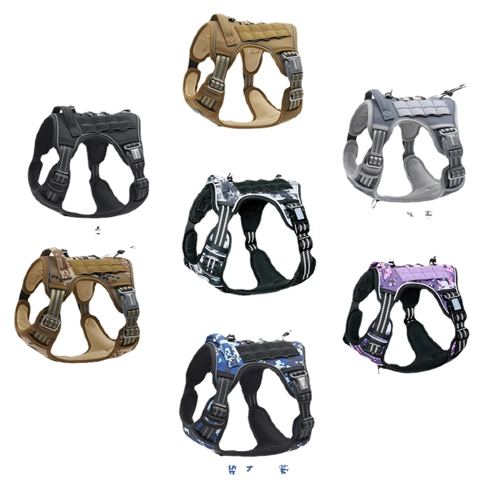 

Tactical Dog Harness Adjustable Pet Working Training Military Service Vest Reflective Dog Harness For Small Medium Big Dogs
