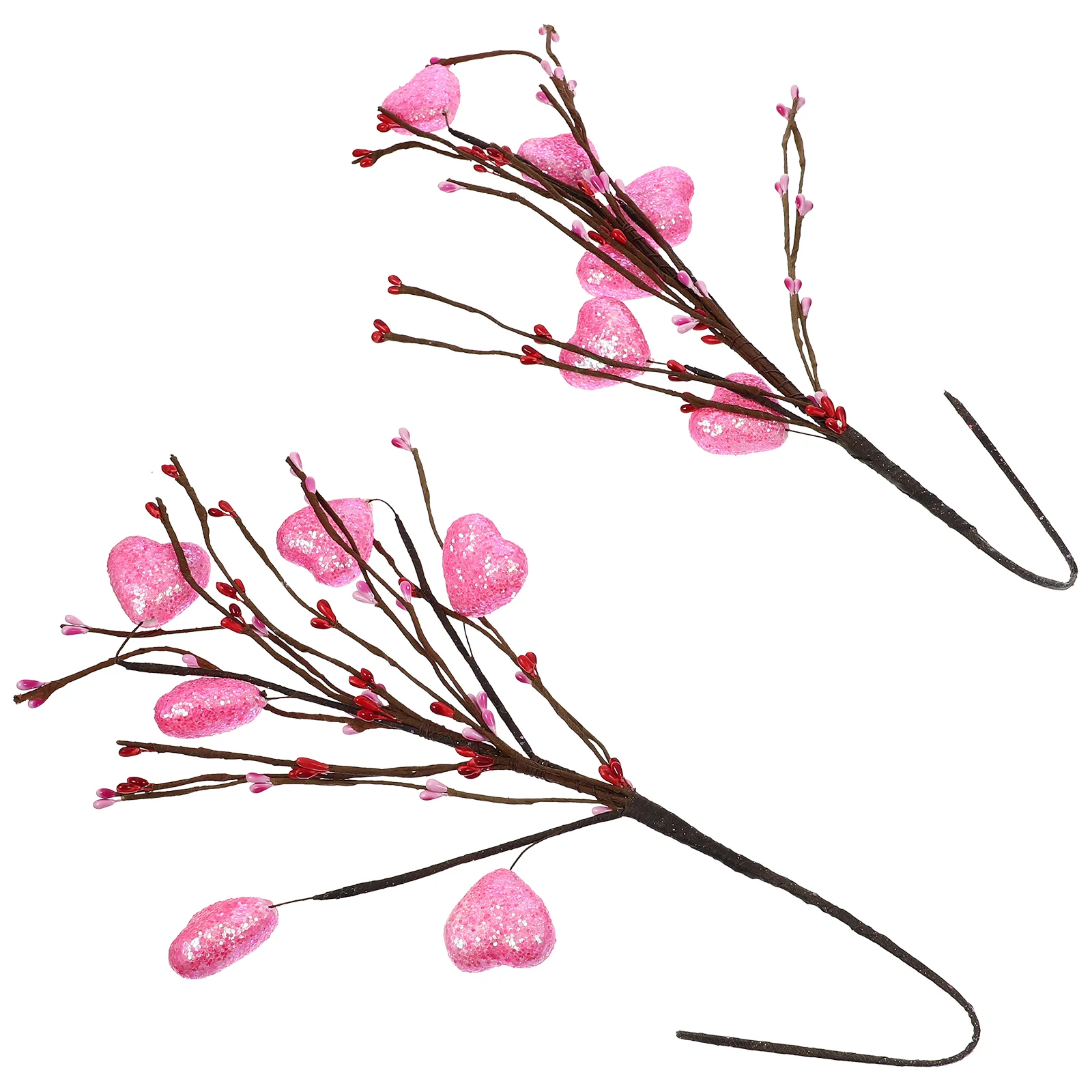 

Цветы на День святого Валентина, стебли сердца, ветки, ягоды, ваза, наполнитель, искусственный стебель, День Святого Валентина, поделки, искусственный стол