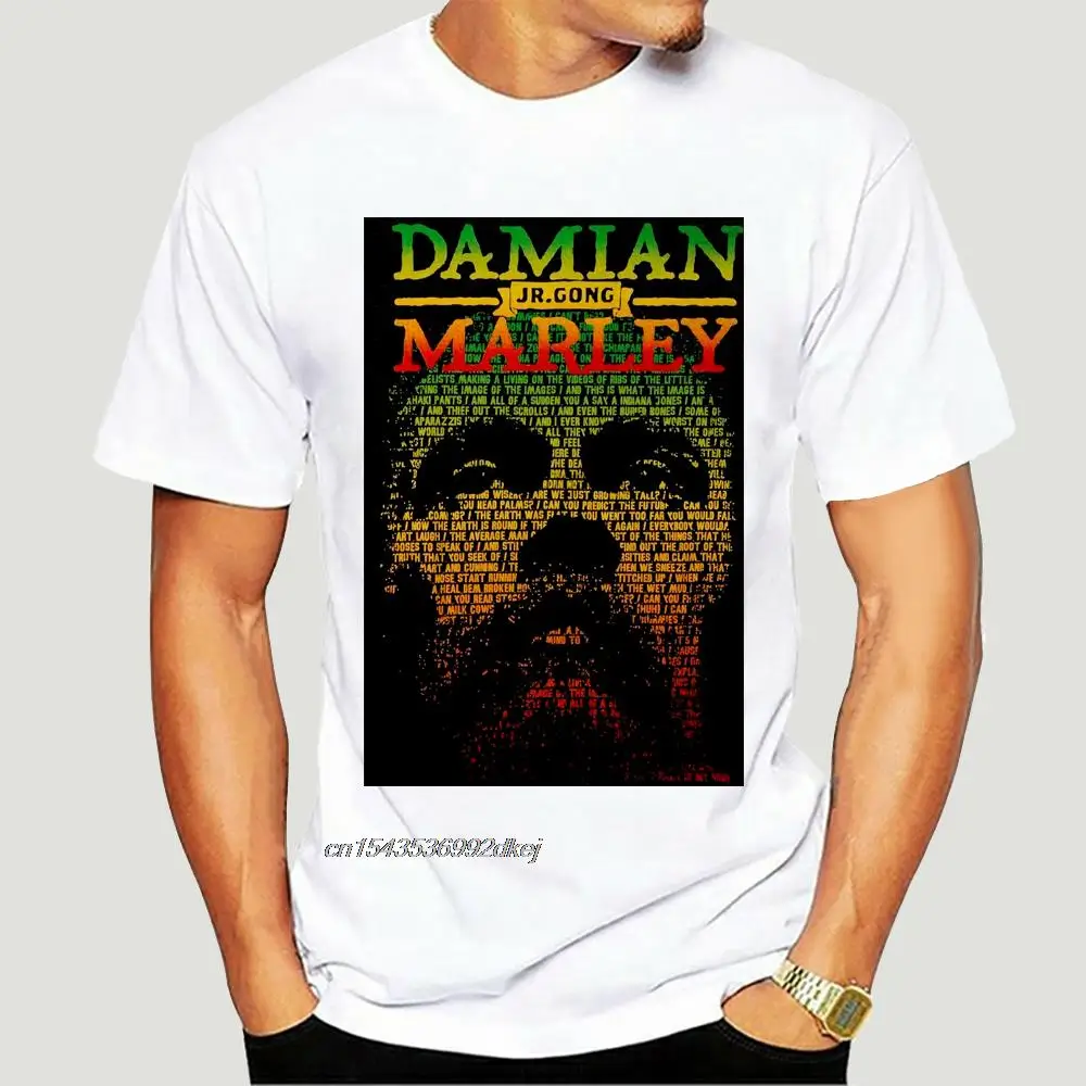 Damien Marley MenS Damian Marley T-Shirt Large Blackhipster O-Neck Casual 1976D
