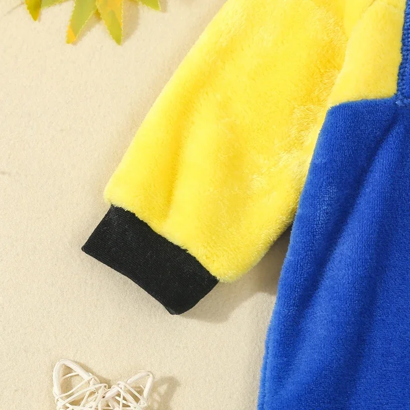 VISgogo детский флисовый комбинезон для мальчиков двухсекционный на молнии с