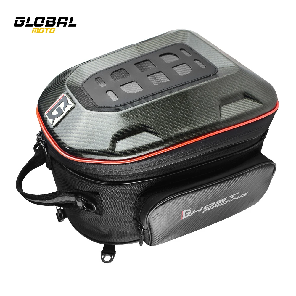 

Motorcycle Multifunctional Rear Seat Bag Double Shoulder Full Helmet LED Lights Riding Backpack Motorcycle Tail Bag