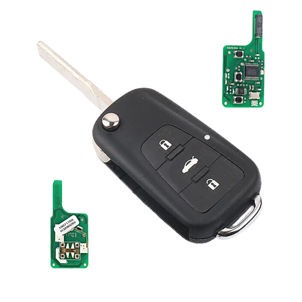 

For MG Flip Folding Auto Remote Car Key With ID46 Chip 433MHZ 3 Buttons MG5 MG7 MG GT GS 350 360 750 W5 with Uncut Blade