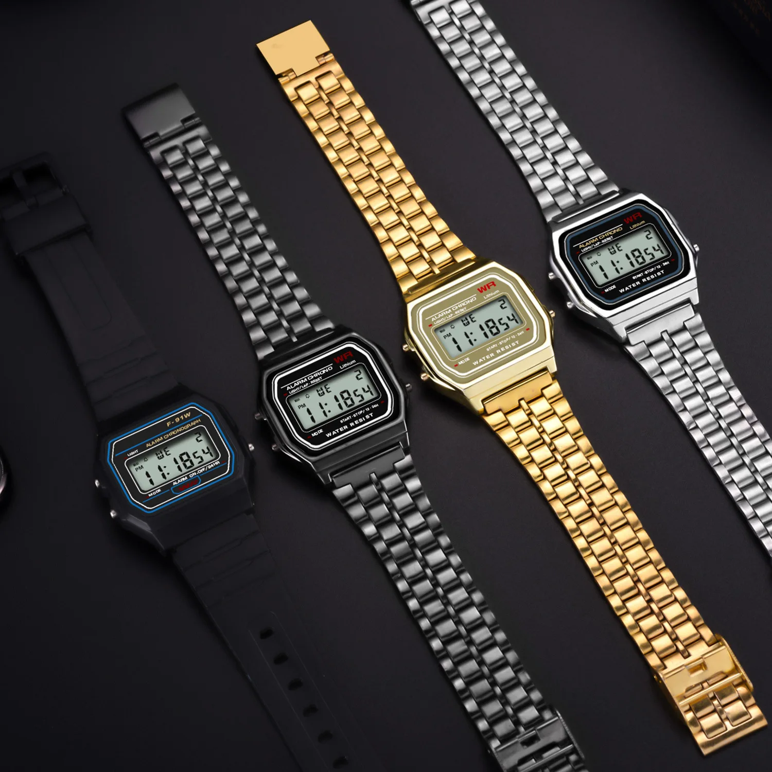 Ультратонкие Светодиодные Цифровые Детские Часы С Ремешком Из Нержавеющей Стали