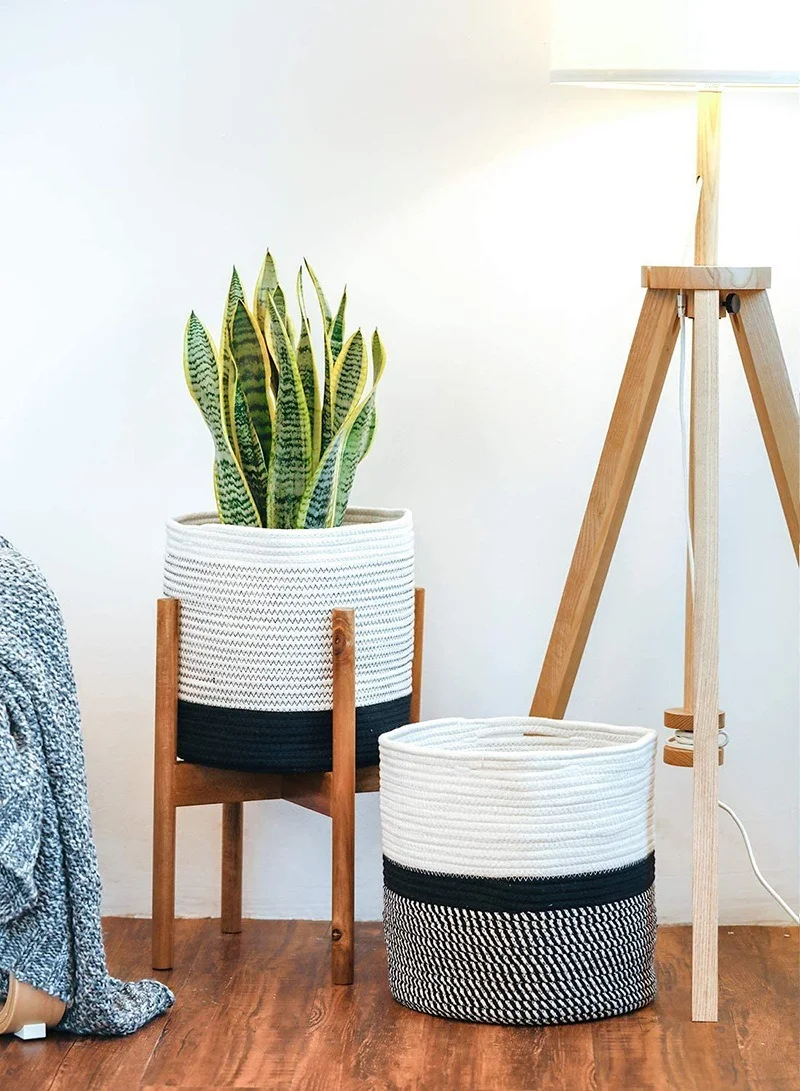 Органайзер для хранения зеленых растений из ротанга |