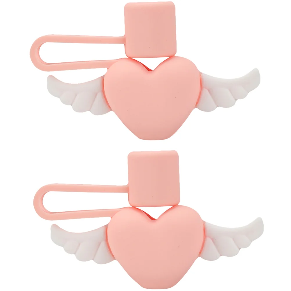 

2Pcs Creative Cartoon Shape Straw Plugs Dust-proof Silicone Straw Caps