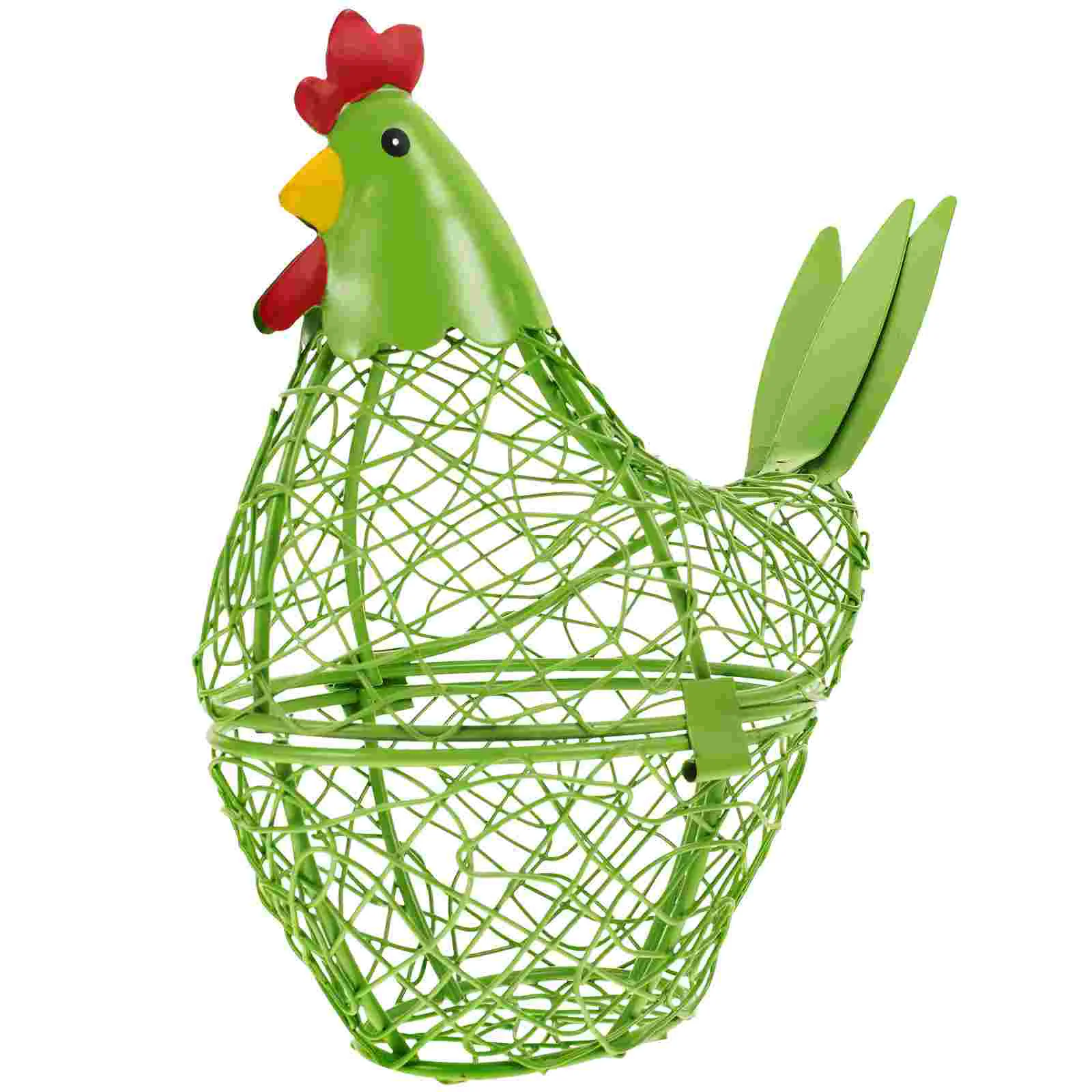 

Green Basket Metal Wire Fruit Basket Decor Home Wire Egg Container Metal Basket Chicken Egg Basket Basket Hen Egg Basket