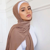 multicolor soft cotton womens hijabs rectangle long shawls premium jersey muslim headscarf head wrap plain turban tie stole