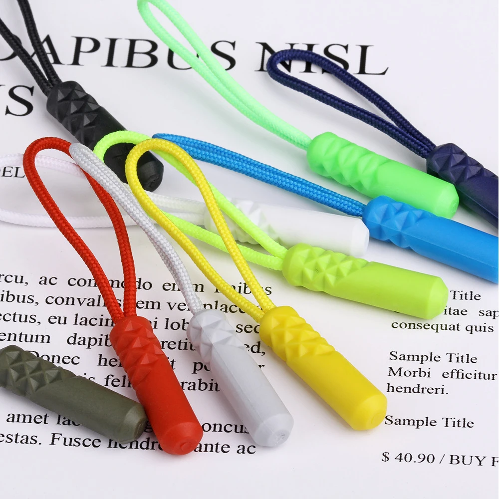 

10pcs/bag ten Color Zippers Pull Puller End Fit Rope Tag Replacement Clip Broken Buckle Fixer Suitcase Tent Backpack Zipper Cord