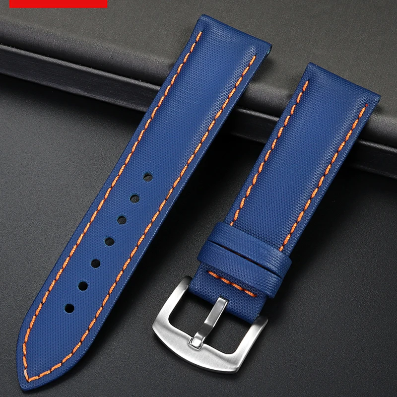 20mm 22mm Fiber Nylon Leather Watchband For TAG Heuer F1 Racing Car Diving Strap Rossini 519955 Mido Canvas Watch Band Bracelet