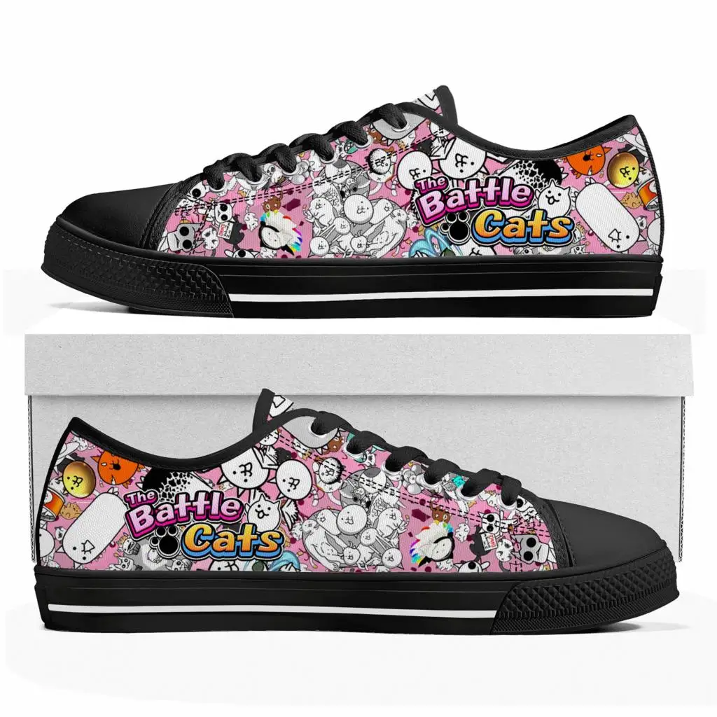 

The Battle Cats Custom Low Top Sneakers Cartoon Game Womens Mens Teenager High Quality Shoes Casual Tailor Made Canvas Sneaker