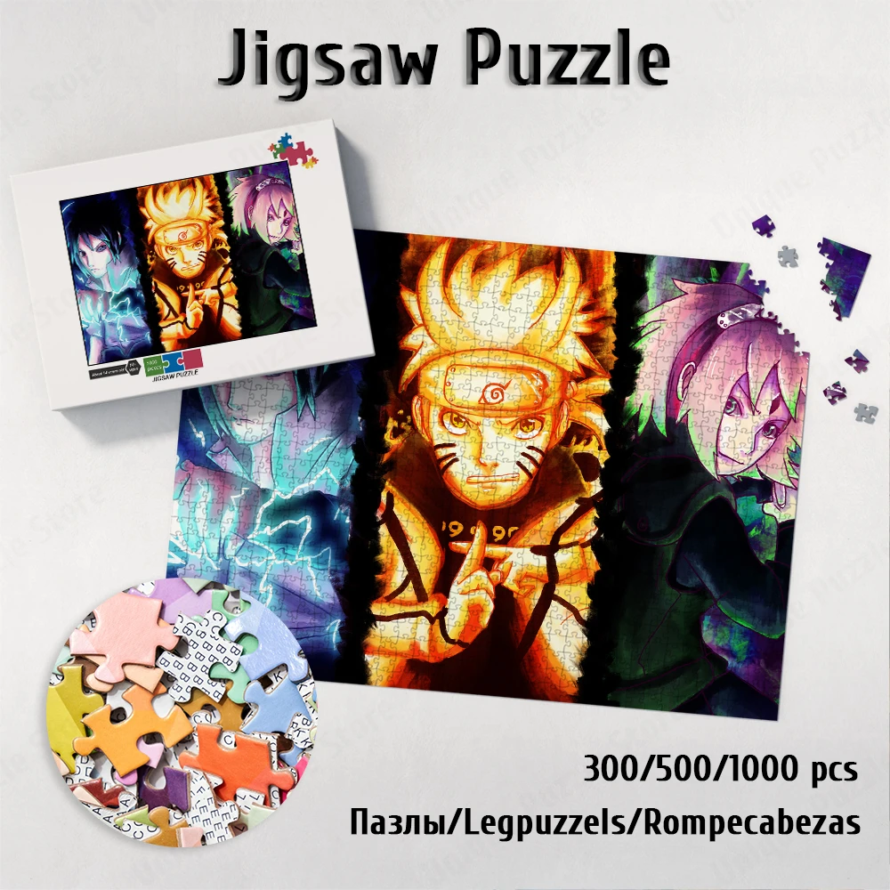 

Haruno Sakura Diy Large Puzzle Game Uzumaki Naruto Jigsaw Puzzles Uchiha Sasuke Unique Design Games and Puzzles Educational Toys