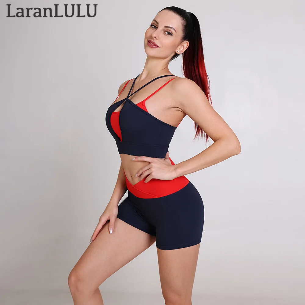

Yoga Shorts Set Women's 2 Piece Yoga Set Gym Clothing Tracksuit Crop Top Bra High Waist Shorts Workout Clothes for Sports Suit