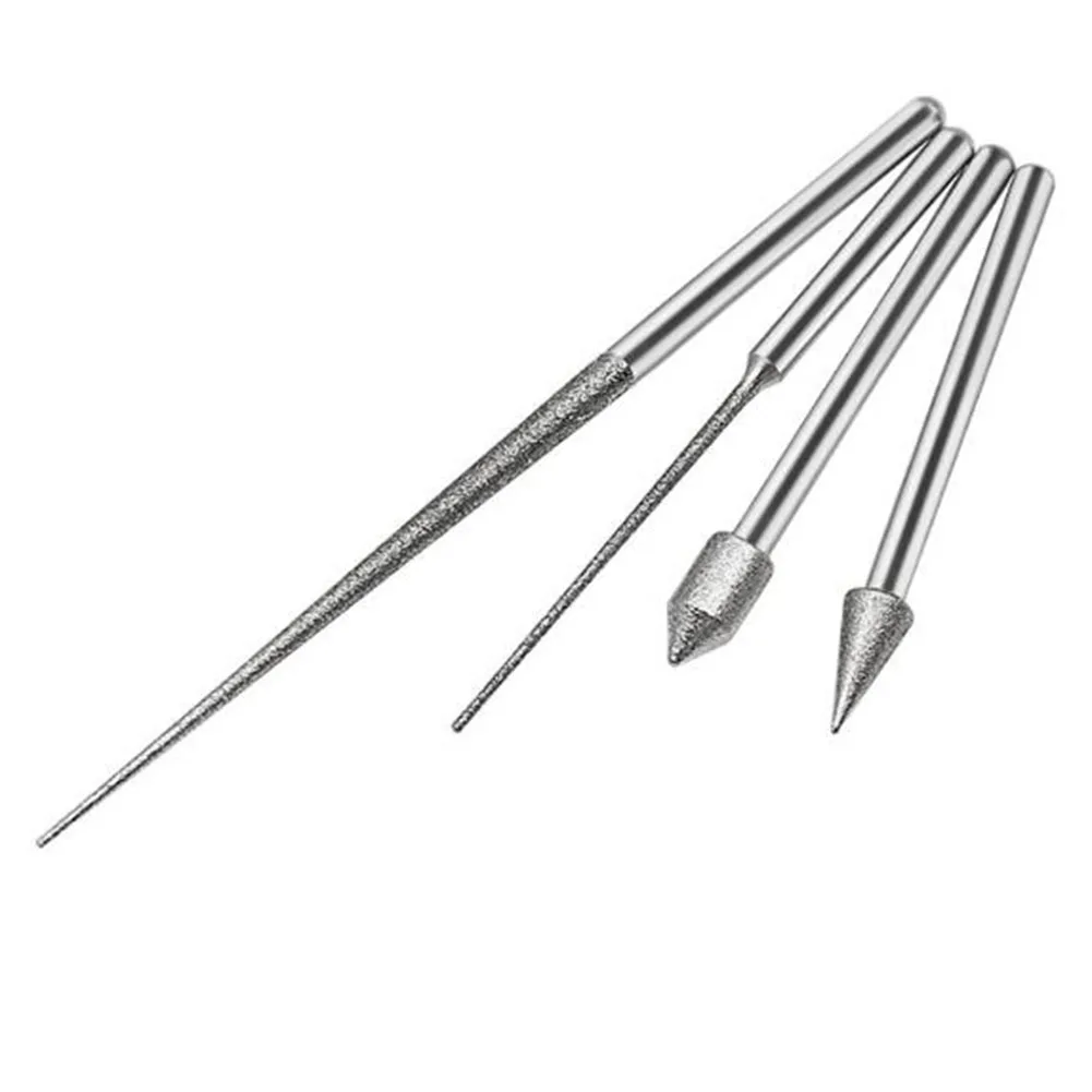 

4pcs Diamond Reaming Needle Engraving Needle Metal Filing Emery Grinding Mixed Reaming For Jade Jewelry Drilling Engraving