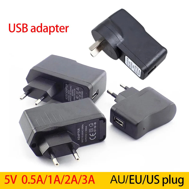 

USB-адаптер питания 5В 0.5/1/2/3А для светодиодных лент и телефонов B4