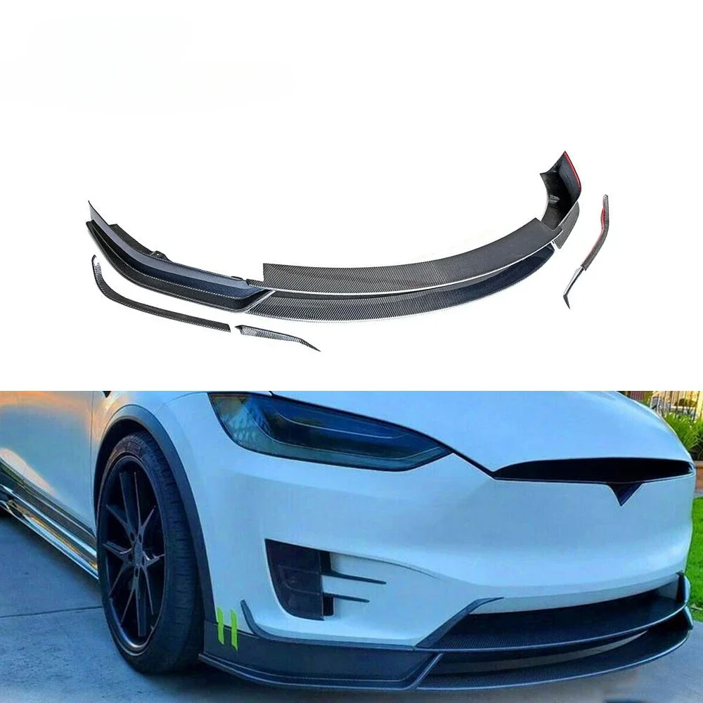 Передний спойлер автомобиля из углеродного волокна Model X для Tesla 75D 90D P90D 100D P100D