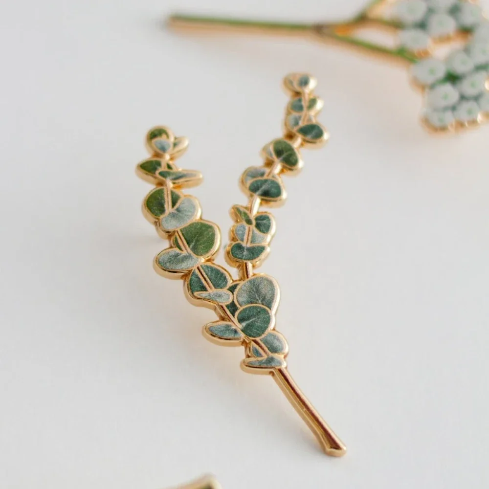 Эмалитовый Цветочный Жесткий эмалированный значок брошь в форме растения