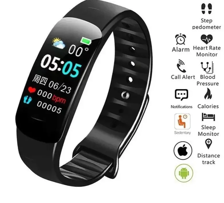 

C1 P Smart Watch Men Women Bluetooth Step Counting Sports Bracelet Fitness Tracker Heart Rate Blood Pressure Sleep