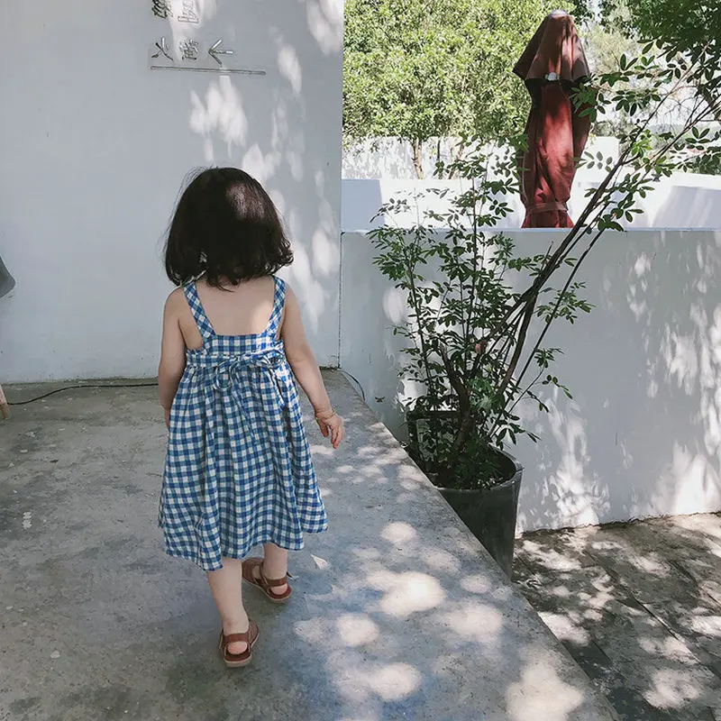 

Платье-трапеция выше колена, пуловер без рукавов с квадратным вырезом, в клетку, яркий дизайн, модный Удобный симметричный, для детей и девоч...