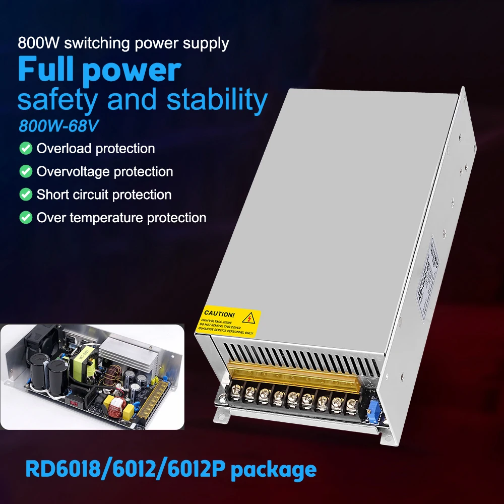Импульсный источник питания 68 в 800 Вт SMPS CNC, регулируемое напряжение для RD6018 RD6018W RD6012 RD6012W RD6006 RD6006W RD6006P RD6006PW