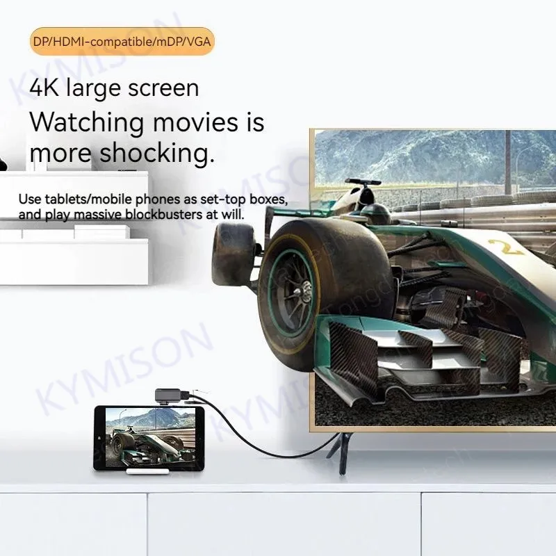 Адаптер USB Type C на HDMI-совместимый/DP/Mini DP/VGA/RJ45 магнитный конвертер данных 8K/4K 10