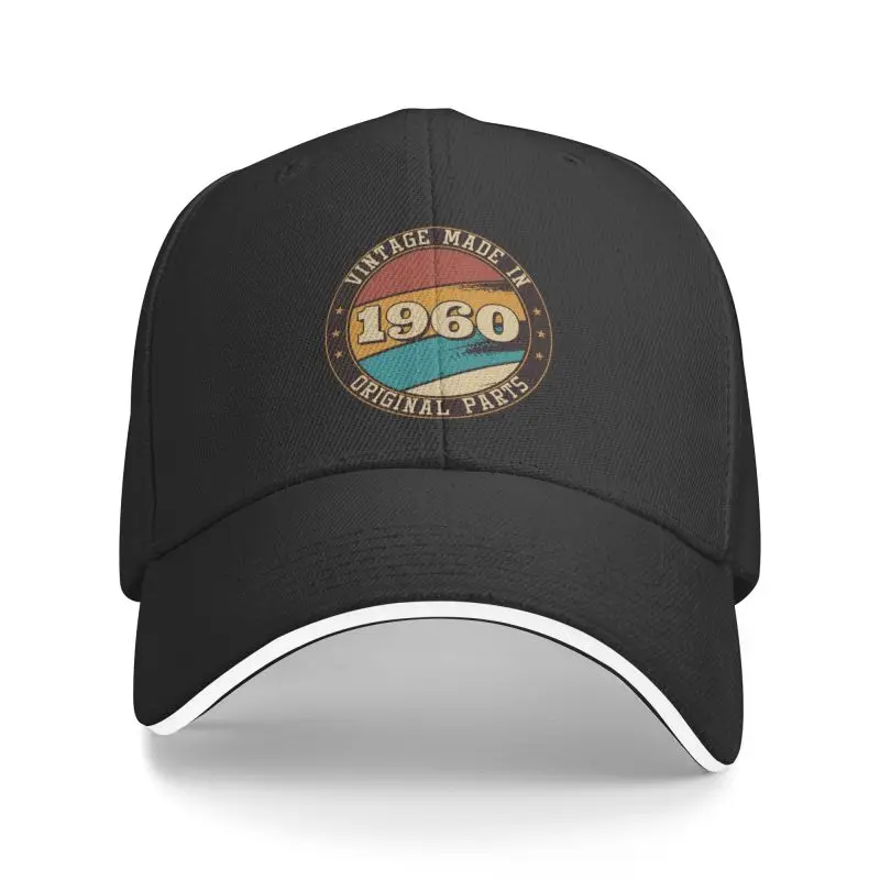 

Personalized Vintage Made In 1960 Baseball Cap Hip Hop Men Women's Adjustable 62th Birthday Dad Hat Summer