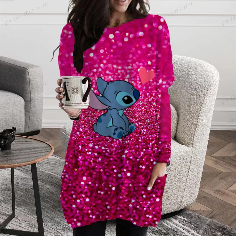 

Женский винтажный пуловер с длинным рукавом, элегантный топ с длинным рукавом и принтом Диснея, повседневный уличный трендовый пуловер с круглым вырезом, весна-осень 2023