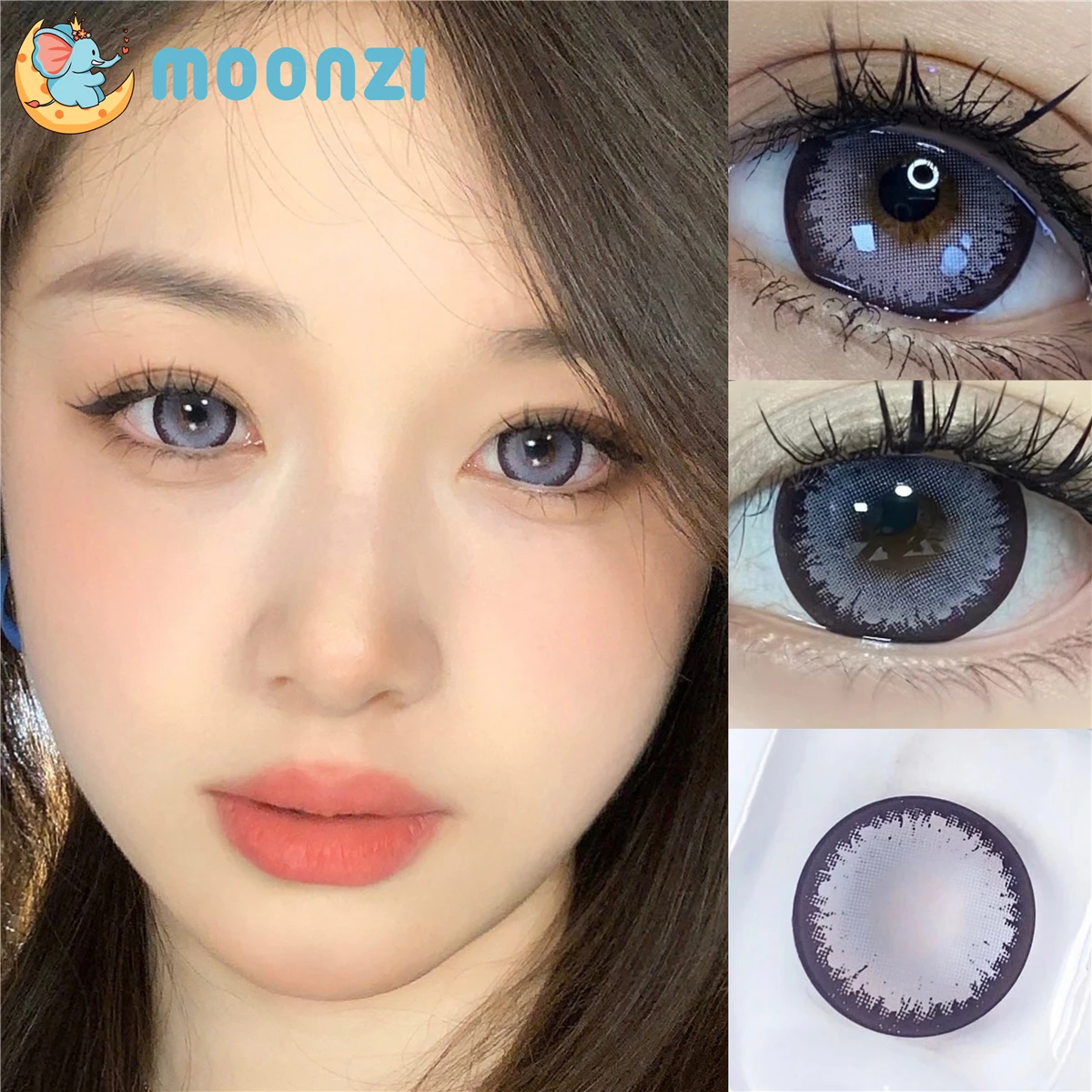 

MOONZI currant blue Colored contact lens big beauty Pupil Soft Eye Contact Lenses for eyes Natural degrees myopia prescription