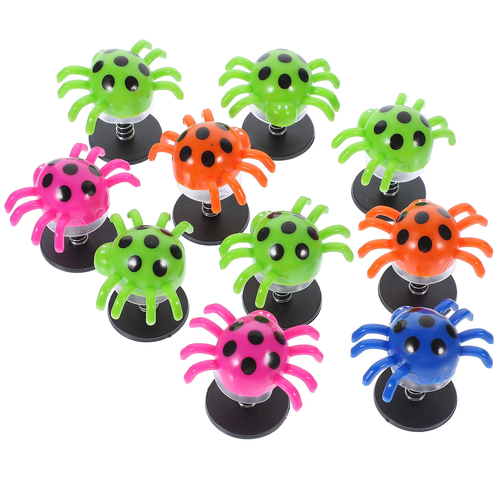 

10 Pack Bounce Spiders Colorful Spiders Shape Jumping Toys Stress Relieve Spider Launcher Novelty Party Favors ( ) Insect