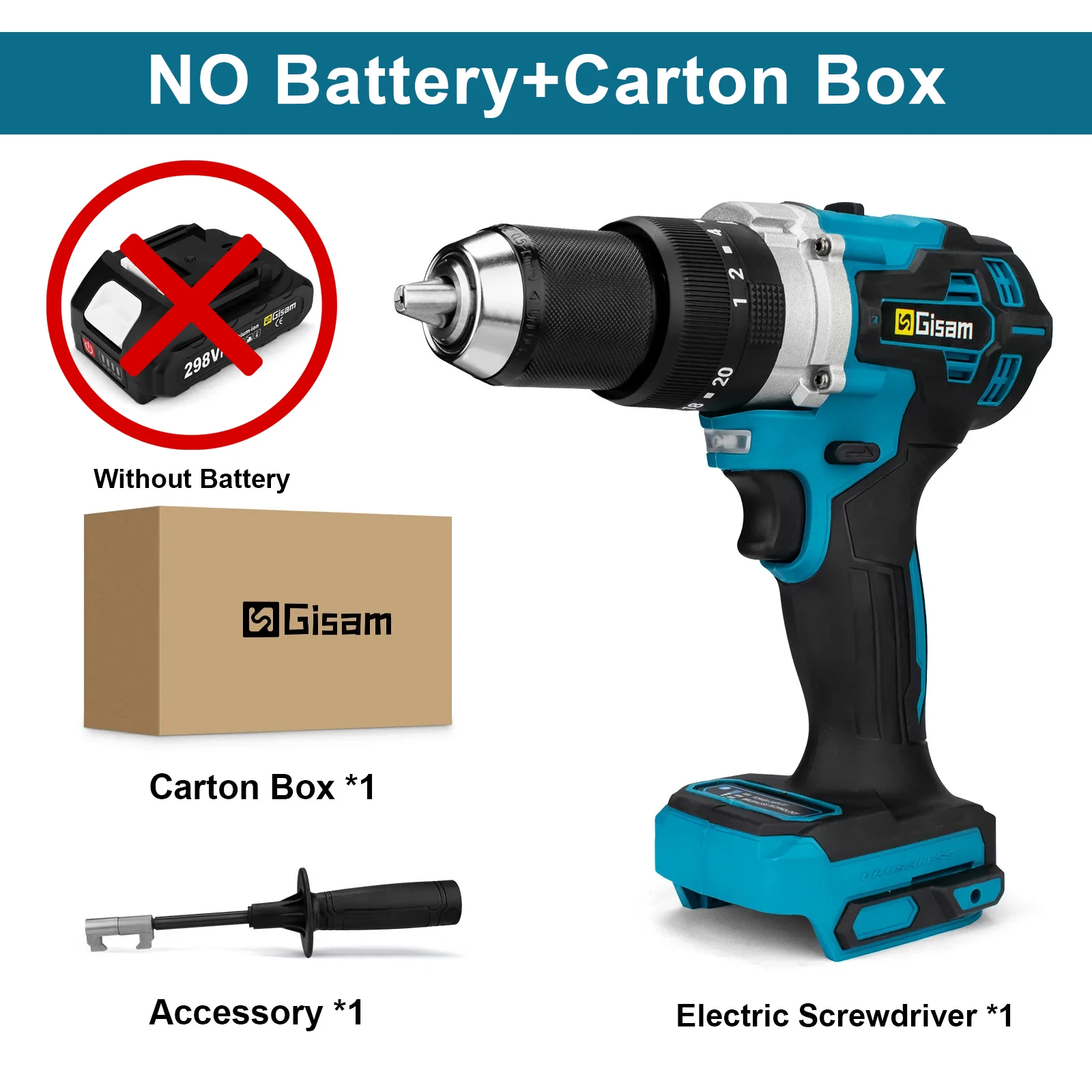 

Аккумуляторная дрель Gisam 650NM 13 мм для Makita 18 В