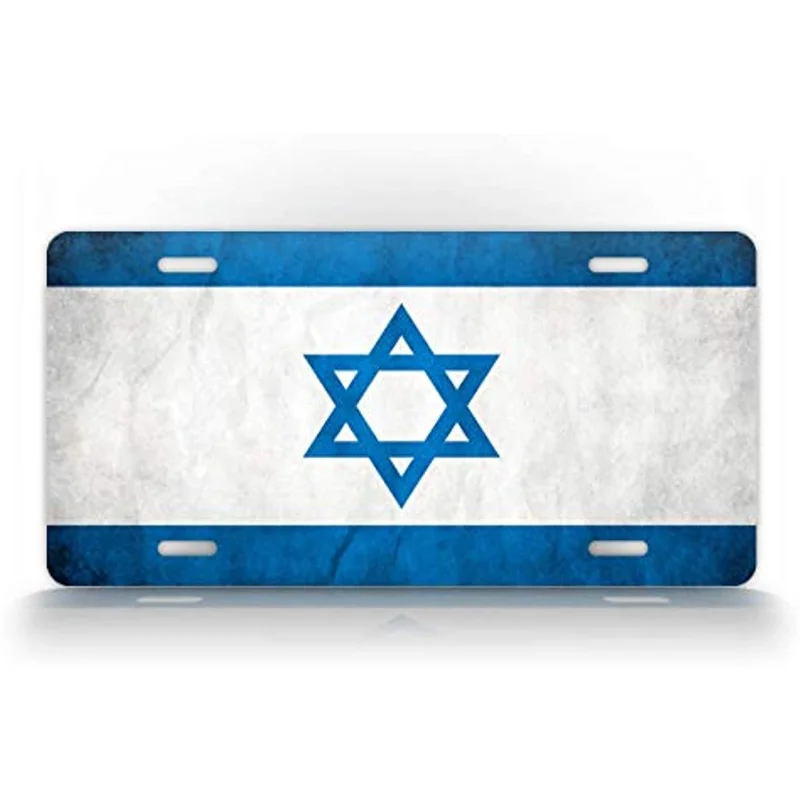 

Лицензионный знак с изображением флага Израиля, звезда Дэвида, автомобильная бирка, настенное украшение, металлический настенный знак