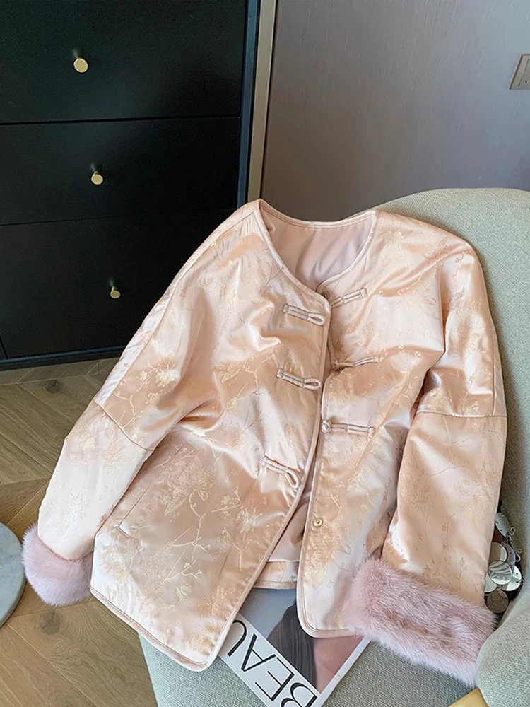 Новый пуховик с китайским жаккардовым дизайном верхняя одежда для женщин весна