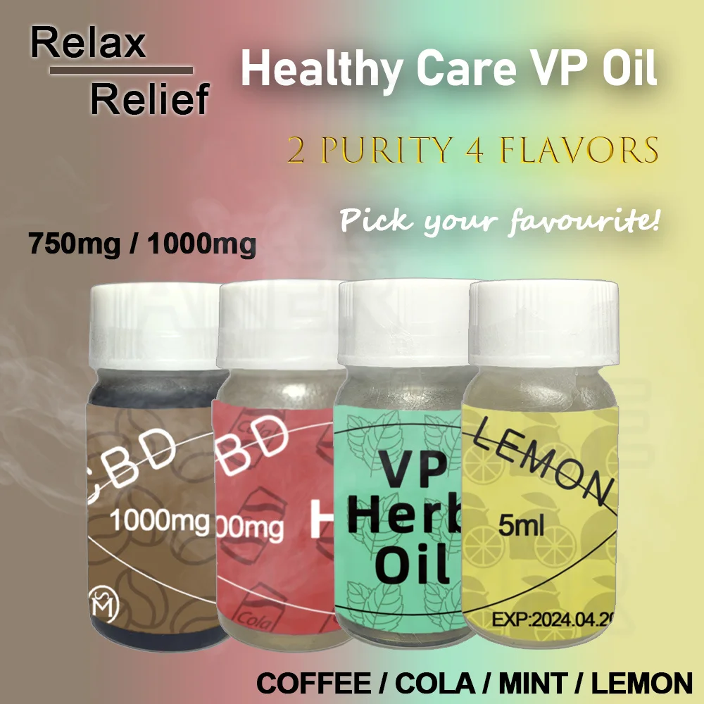 

1 bottle Different flavor Vp Essential Herb Oil with 750-1000mg inside relax and calming also for insomnia & pain relief 5ml