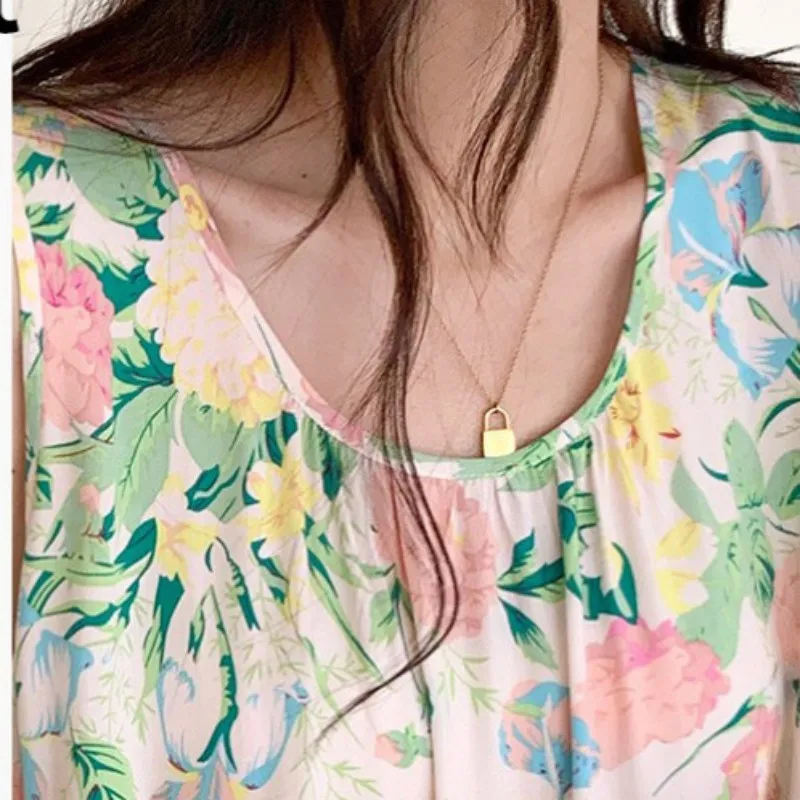 2023 New Romantic Night Dress Women Sleeveless 100% Viscose Plus Size Gown For Ladies Long Length Shank Cotton Pajamas Skirt 