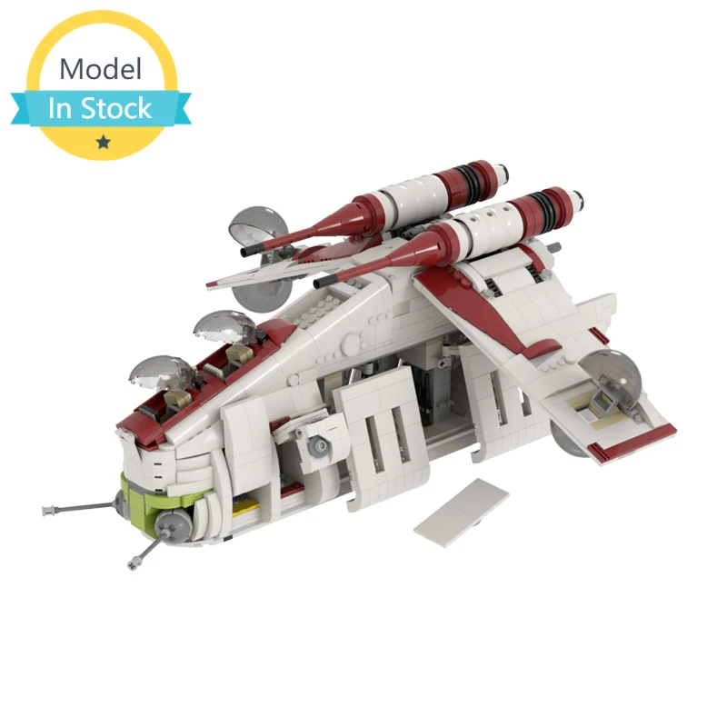 

MOC 75021 Space War Republic Gunship Based Airplane Building Blocks Battle Spaceship Aircraft Model Toys For Children Giftsx