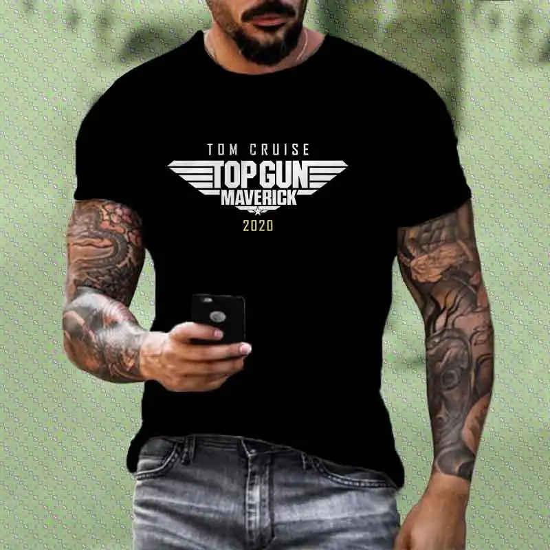 

2022 Classic TOP GUN 3D Printed Men's T-shirt Fashion Trend Casual Hip Hop T Shirt Male Clothes Top Summer Short Sleeve Unisex