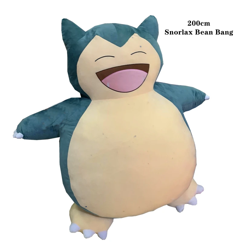 200CM Snorlax Bean Bag Plush Toy Huge Size Anime Unstuffed Plushie Pillow No Filling Peluche Children's Birthday Gift |