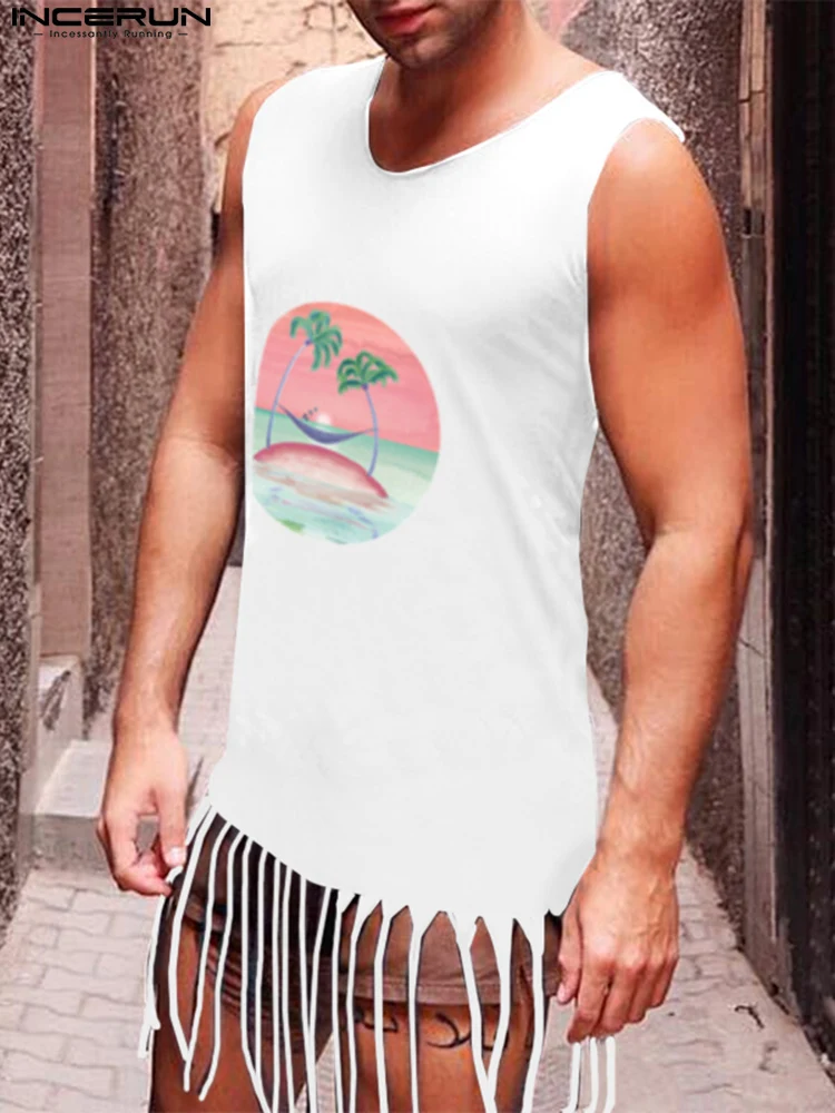 

Мужская майка с круглым вырезом, без рукавов, с принтом