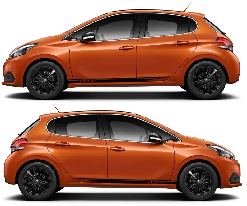 

Pair of Sport Side Stripes Decal Sticker Vinyl Compatible with Peugeot 208