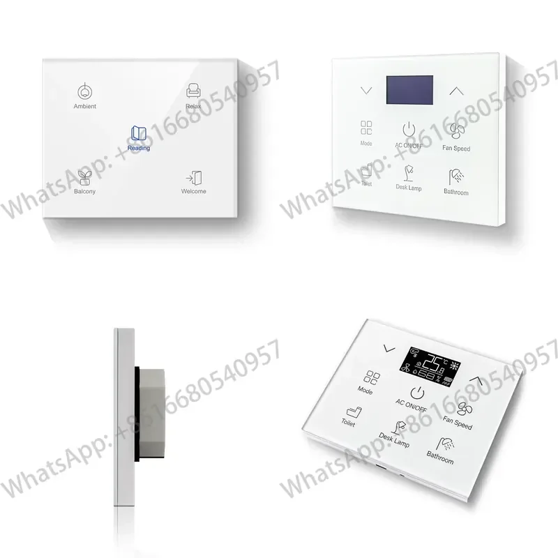 Фото Сенсорная панель управления освещением KNX для установки в скрытый монтажный короб (EU), контроллер освещения для гостиничных номеров, система домашней автоматизации №1