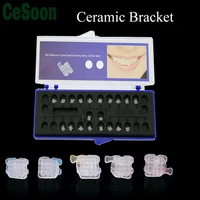 1 box dental orthodontic ceramic clear bracket braces mini rothmbt 022 hook 3 4 5 mesh base oral teeth dentist materials