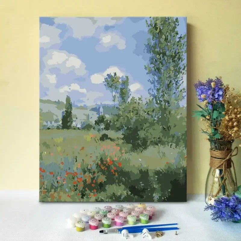 

01759070цифровая масляная живопись, наполнение для украшения гостиной, живопись, Горный пейзаж, наполнение, живопись, украшение