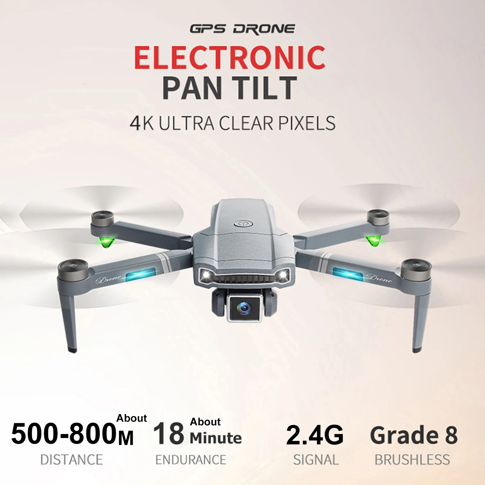 

Квадрокоптер Радиоуправляемый с GPS, 2,4G, FPV, HD-камерой 4K