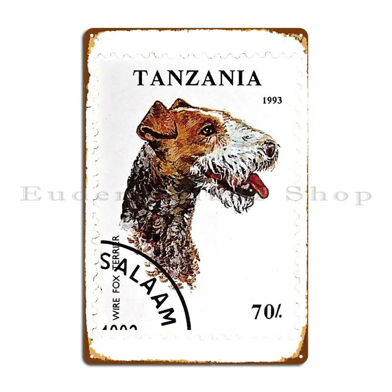 Танзания проволока лиса терьер винтажный почтовый штамп красный Amber65